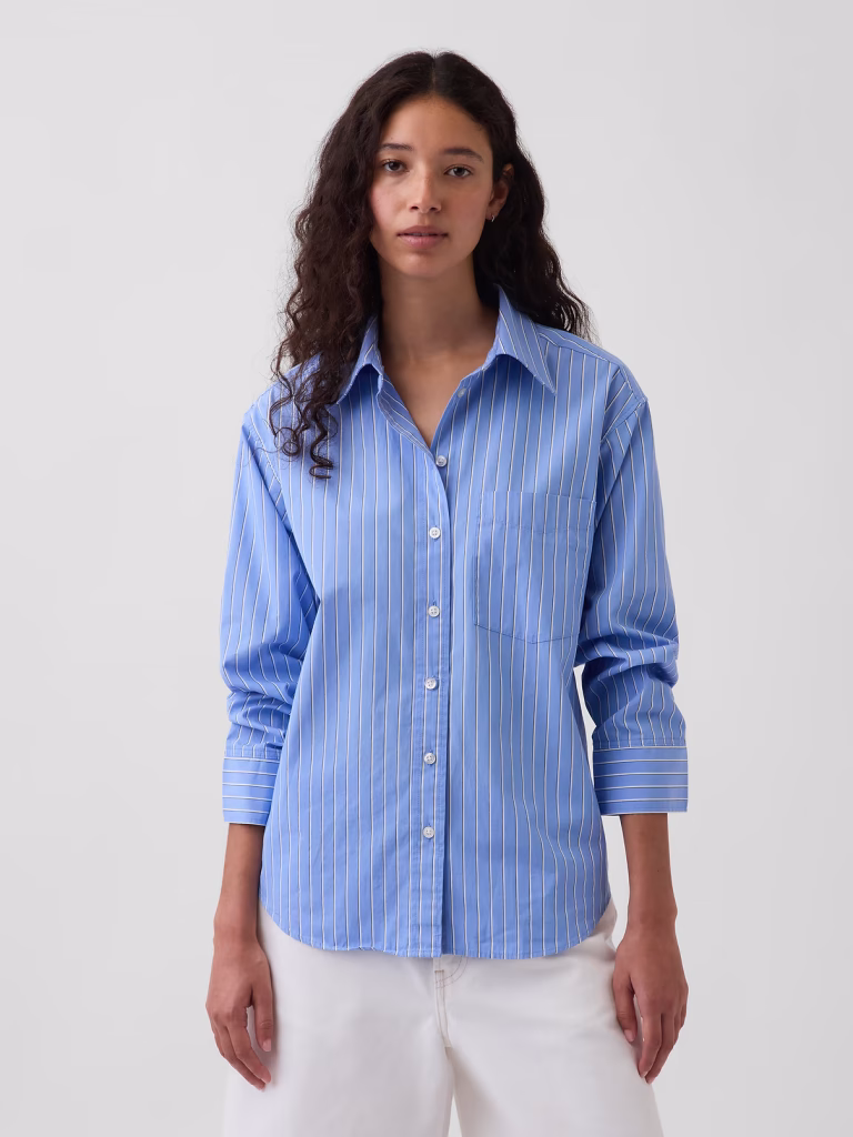 organic cotton button down shirt gap
